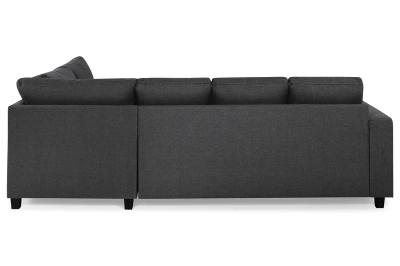 Crazy 4-seters Høyrevendt U-formet Small Sofa med Divan og Sjeselong i Stoff - Mørk grå - Møbler - Sofaer - U-sofa