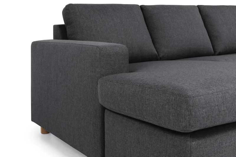 Crazy 4-seters Høyrevendt U-formet Small Sofa med Divan og Sjeselong i Stoff - Mørk grå - Møbler - Sofaer - U-sofa
