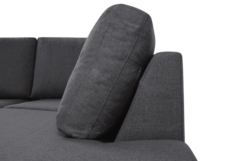 Crazy 4-seters Høyrevendt U-formet Small Sofa med Divan og Sjeselong i Stoff - Mørk grå - Møbler - Sofaer - U-sofa