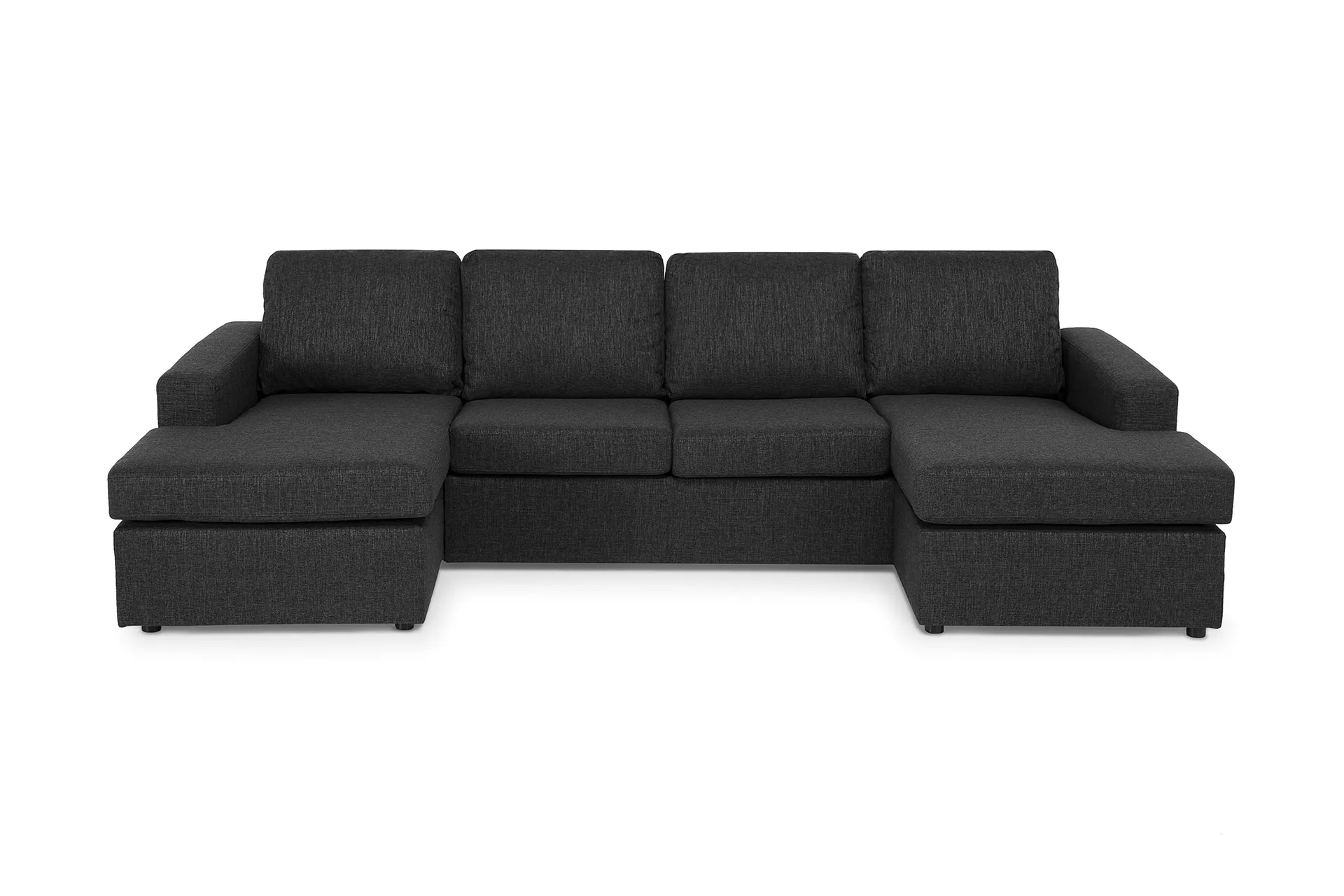 Crazy 4-seters U-formet Sofa med Dobbeldivan i Stoff - Antrasitt