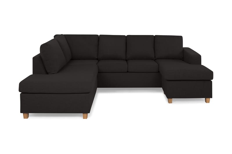 Crazy 4-seters Venstrevendt U-formet Large Sofa med Divan og Sjeselong i Stoff - Antrasitt - Møbler - Sofaer - U-sofa