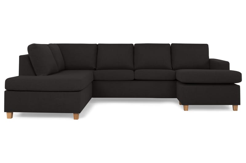 Crazy 4-seters Venstrevendt U-formet Large Sofa med Divan og Sjeselong i Stoff - Antrasitt - Møbler - Sofaer - U-sofa