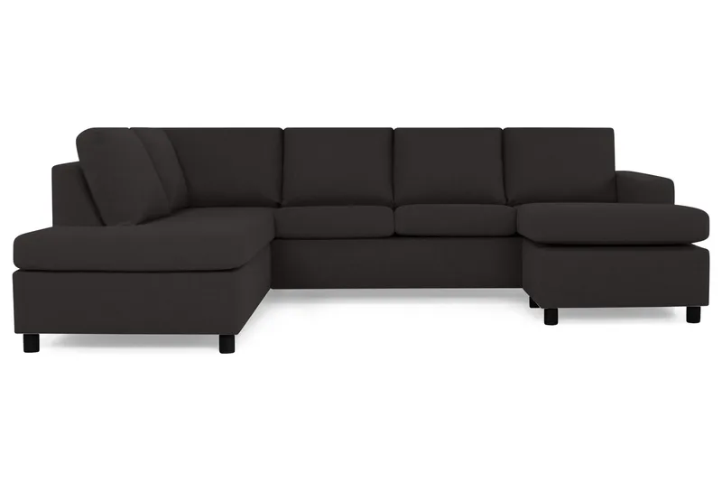 Crazy 4-seters Venstrevendt U-formet Large Sofa med Divan og Sjeselong i Stoff - Antrasitt - Møbler - Sofaer - U-sofa