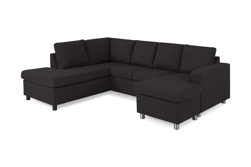 Crazy 4-seters Venstrevendt U-formet Large Sofa med Divan og Sjeselong i Stoff - Antrasitt - Møbler - Sofaer - U-sofa