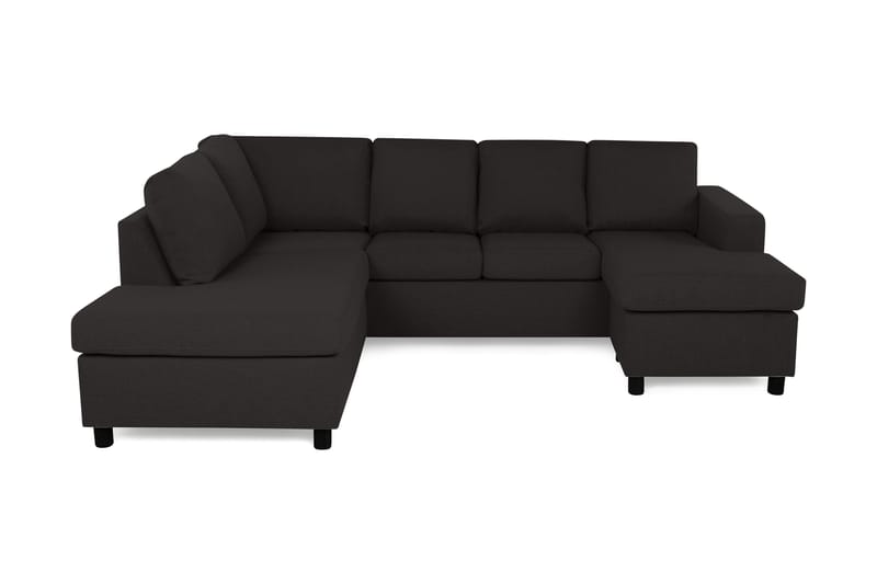 Crazy 4-seters Venstrevendt U-formet Large Sofa med Divan og Sjeselong i Stoff - Antrasitt - Møbler - Sofaer - U-sofa