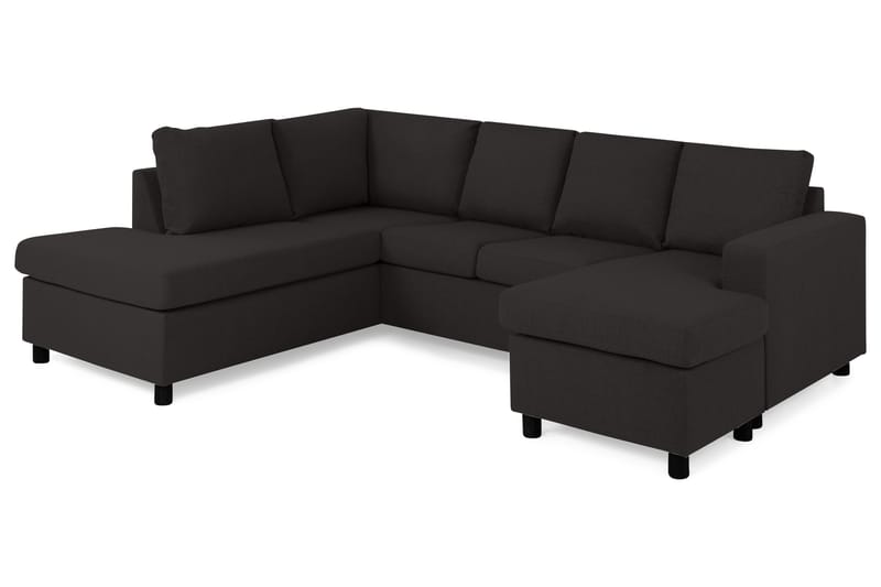 Crazy 4-seters Venstrevendt U-formet Large Sofa med Divan og Sjeselong i Stoff - Antrasitt - Møbler - Sofaer - U-sofa