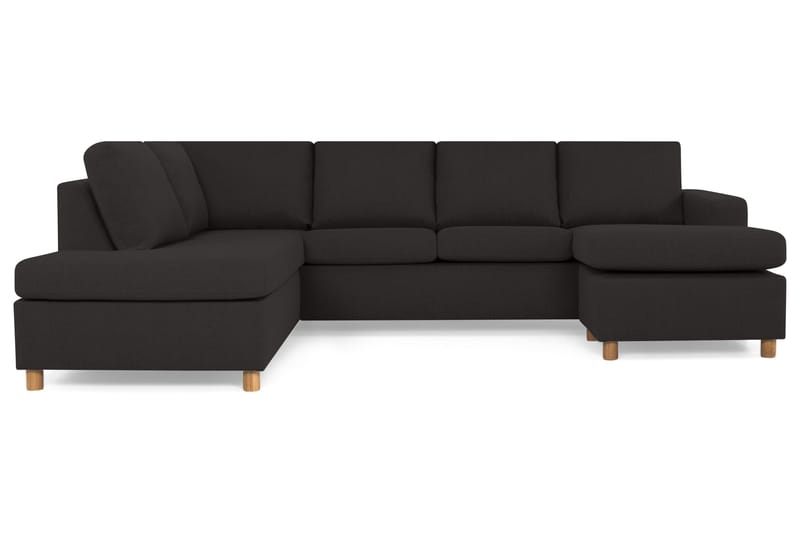 Crazy 4-seters Venstrevendt U-formet Large Sofa med Divan og Sjeselong i Stoff - Antrasitt - Møbler - Sofaer - U-sofa