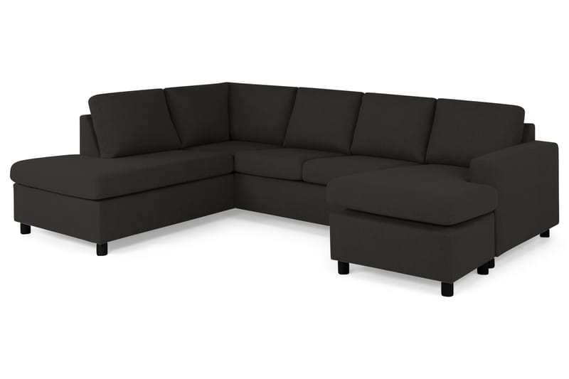 Crazy 4-seters Venstrevendt U-formet Large Sofa med Divan og Sjeselong i Stoff - Antrasitt - Møbler - Sofaer - U-sofa