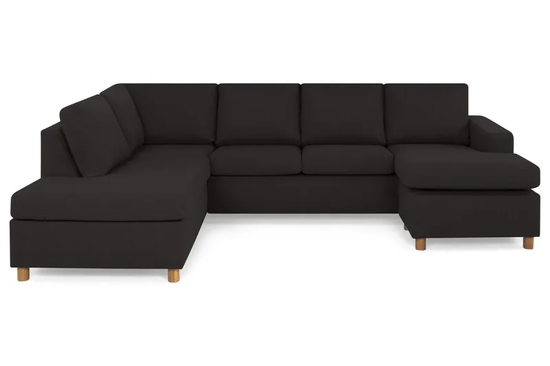 Crazy 4-seters Venstrevendt U-formet Large Sofa med Divan og Sjeselong i Stoff - Antrasitt - Møbler - Sofaer - U-sofa