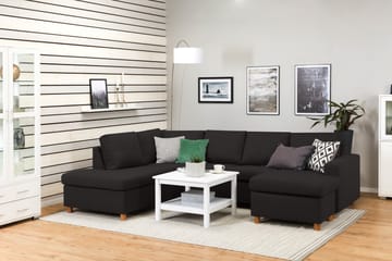 Crazy 4-seters Venstrevendt U-formet Large Sofa med Divan og Sjeselong i Stoff - Antrasitt - Møbler - Sofaer - U-sofa