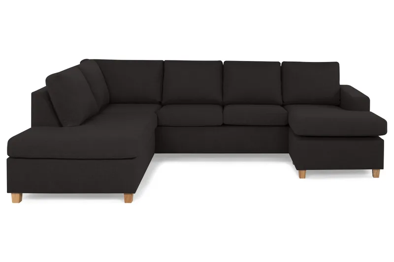 Crazy 4-seters Venstrevendt U-formet Large Sofa med Divan og Sjeselong i Stoff - Antrasitt - Møbler - Sofaer - U-sofa