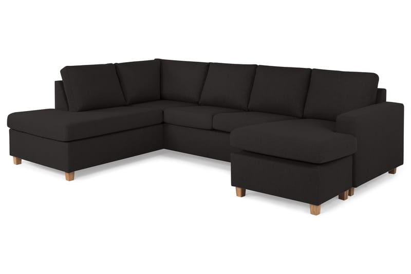 Crazy 4-seters Venstrevendt U-formet Large Sofa med Divan og Sjeselong i Stoff - Antrasitt - Møbler - Sofaer - U-sofa