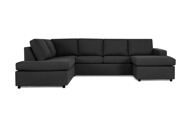 Crazy 4-seters Venstrevendt U-formet Large Sofa med Divan og Sjeselong i Stoff - Antrasitt - Møbler - Sofaer - U-sofa