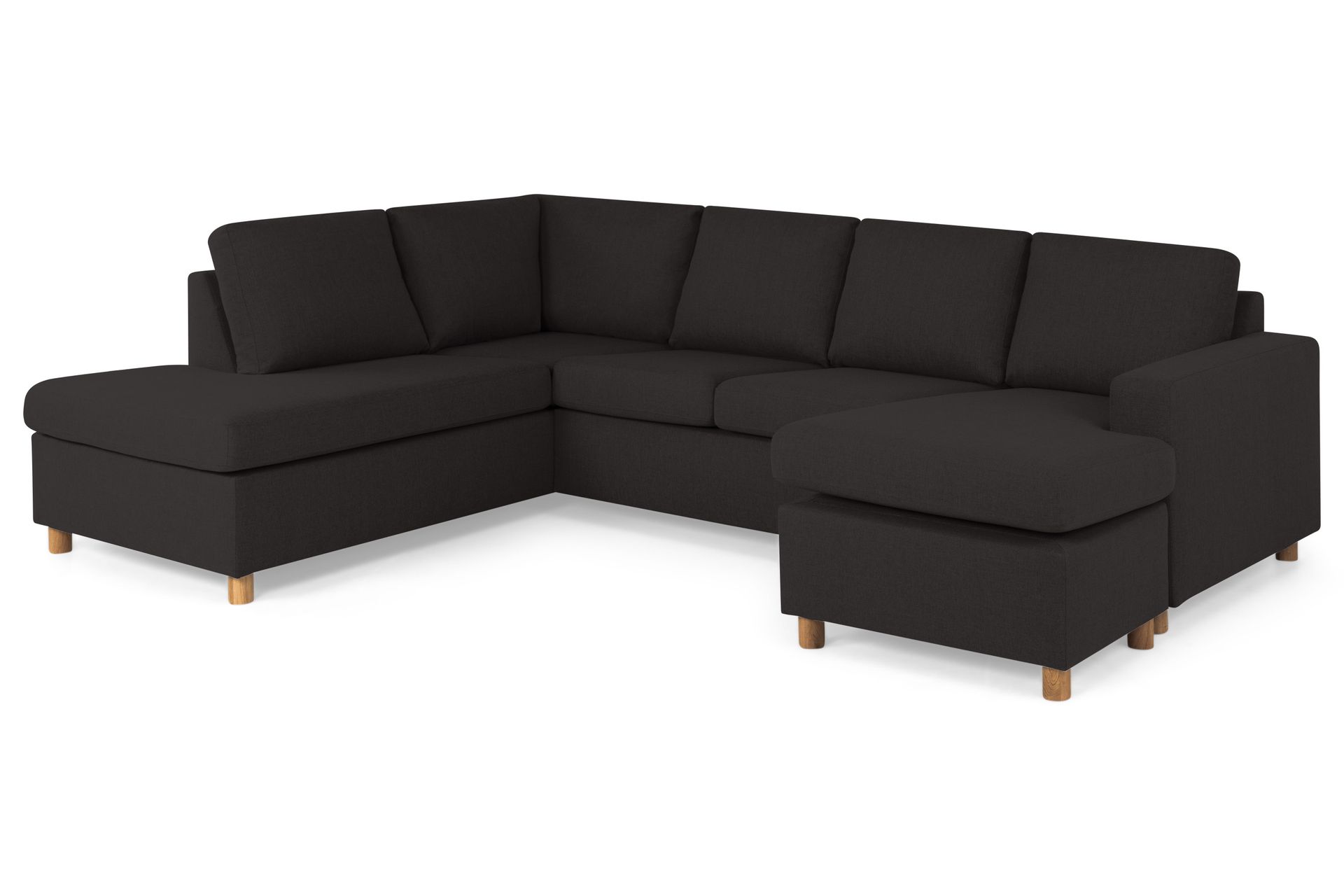 Crazy 4-seters Venstrevendt U-formet Large Sofa med Divan og Sjeselong i Stoff - Antrasitt - Møbler - Sofaer - U-sofa