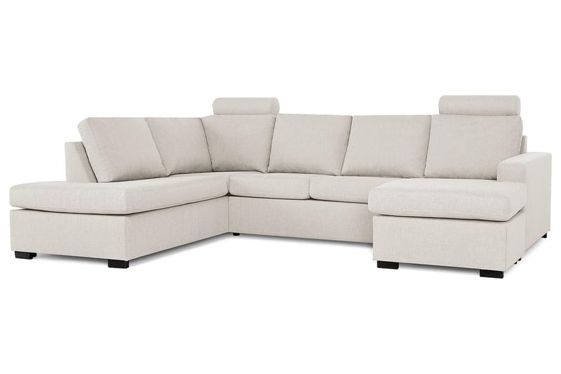 Crazy 4-seters Venstrevendt U-formet Large Sofa med Divan og Sjeselong i Stoff - Beige - Møbler - Sofaer - U-sofa