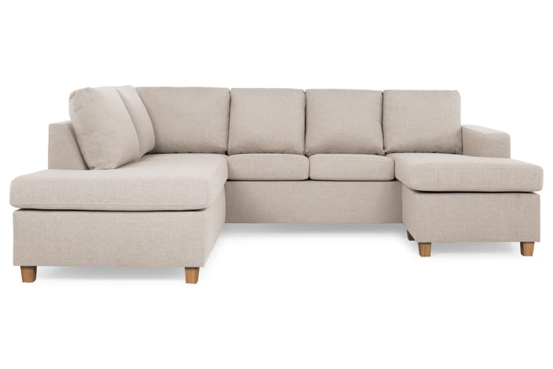 Crazy 4-seters Venstrevendt U-formet Large Sofa med Divan og Sjeselong i Stoff - Beige - Møbler - Sofaer - U-sofa