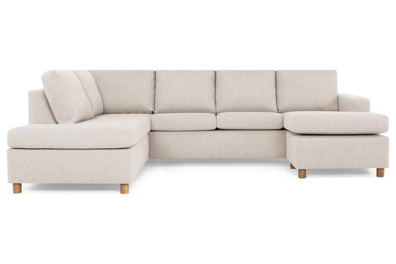 Crazy 4-seters Venstrevendt U-formet Large Sofa med Divan og Sjeselong i Stoff - Beige - Møbler - Sofaer - U-sofa