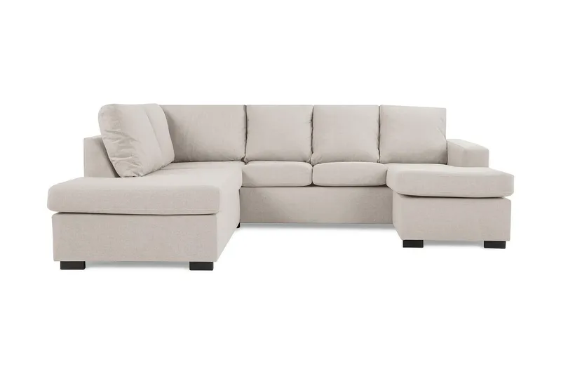 Crazy 4-seters Venstrevendt U-formet Large Sofa med Divan og Sjeselong i Stoff - Beige - Møbler - Sofaer - U-sofa