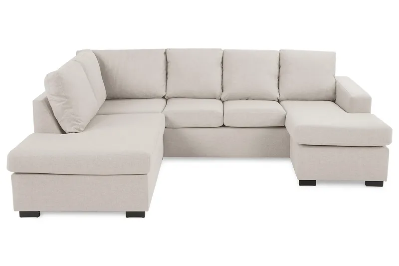 Crazy 4-seters Venstrevendt U-formet Large Sofa med Divan og Sjeselong i Stoff - Beige - Møbler - Sofaer - U-sofa
