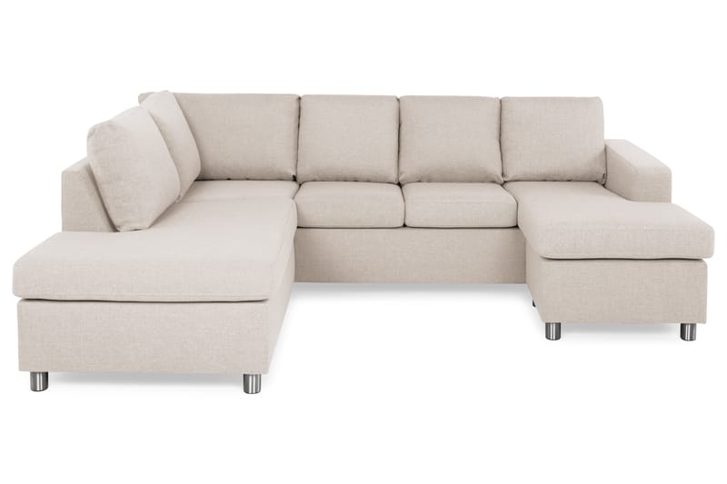 Crazy 4-seters Venstrevendt U-formet Large Sofa med Divan og Sjeselong i Stoff - Beige - Møbler - Sofaer - U-sofa