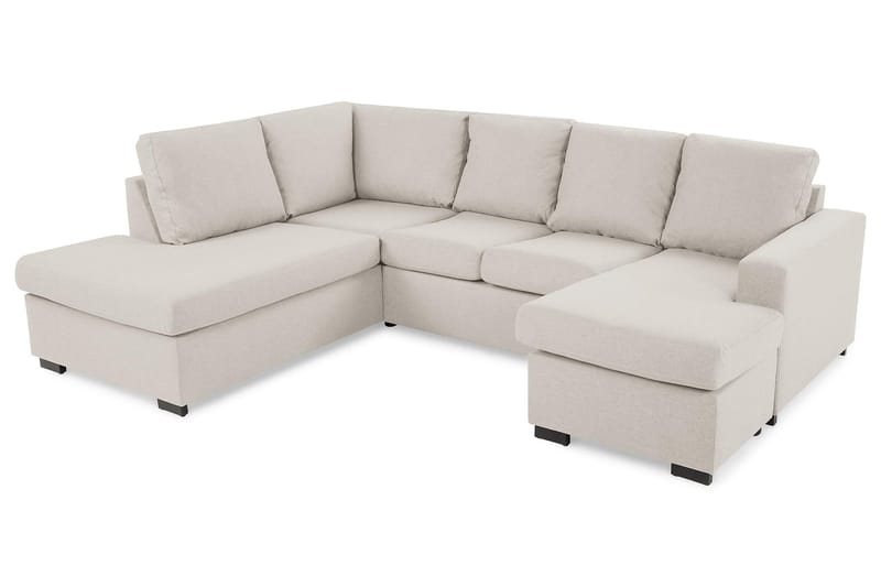 Crazy 4-seters Venstrevendt U-formet Large Sofa med Divan og Sjeselong i Stoff - Beige - Møbler - Sofaer - U-sofa