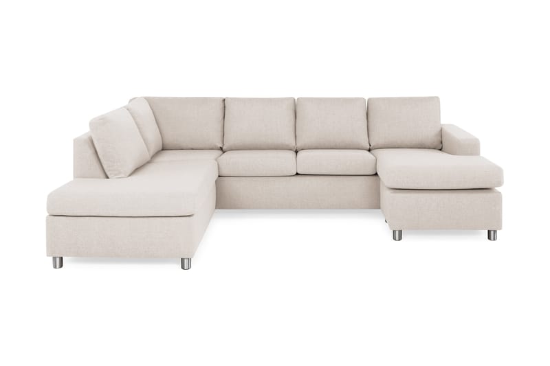 Crazy 4-seters Venstrevendt U-formet Large Sofa med Divan og Sjeselong i Stoff - Beige - Møbler - Sofaer - U-sofa