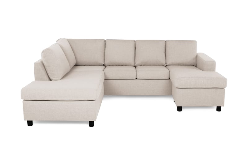 Crazy 4-seters Venstrevendt U-formet Large Sofa med Divan og Sjeselong i Stoff - Beige - Møbler - Sofaer - U-sofa