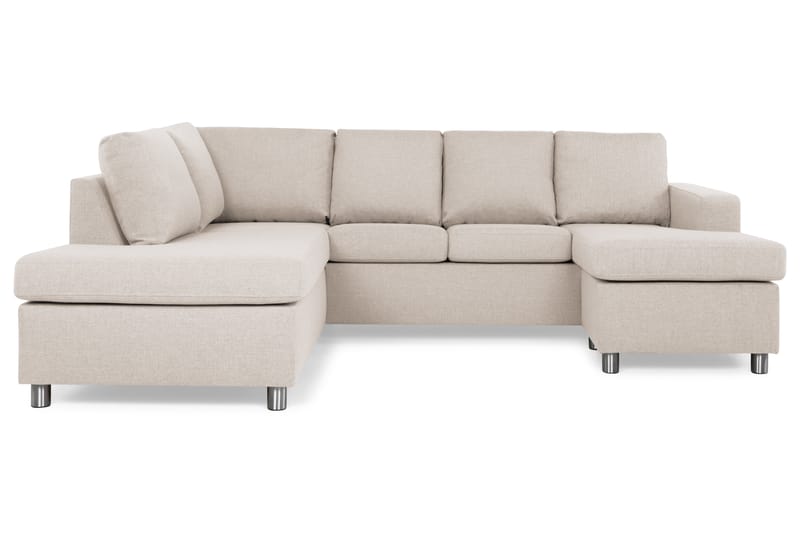 Crazy 4-seters Venstrevendt U-formet Large Sofa med Divan og Sjeselong i Stoff - Beige - Møbler - Sofaer - U-sofa