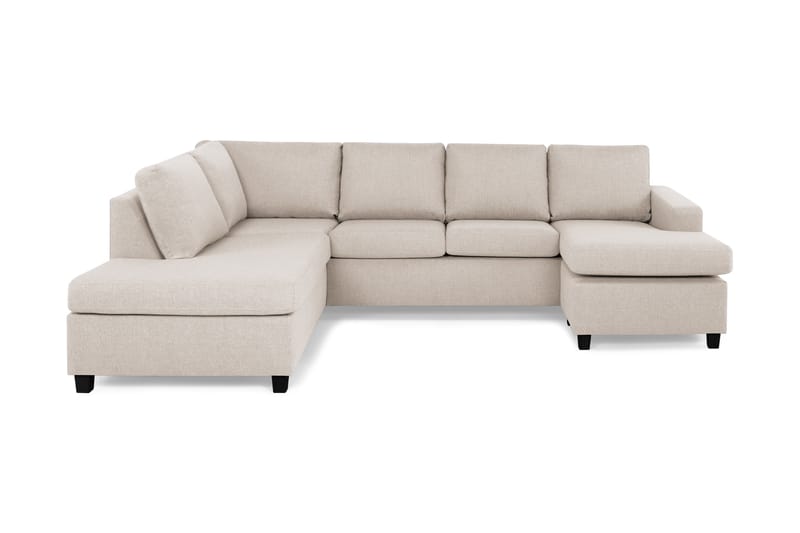 Crazy 4-seters Venstrevendt U-formet Large Sofa med Divan og Sjeselong i Stoff - Beige - Møbler - Sofaer - U-sofa