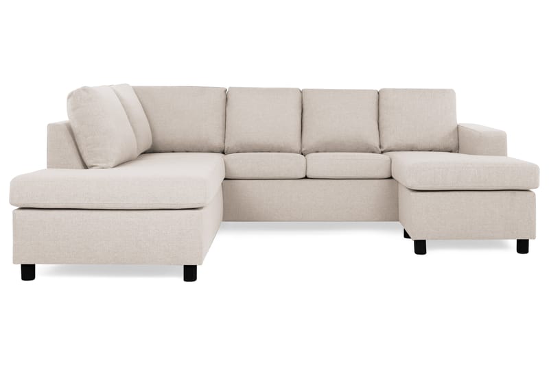 Crazy 4-seters Venstrevendt U-formet Large Sofa med Divan og Sjeselong i Stoff - Beige - Møbler - Sofaer - U-sofa