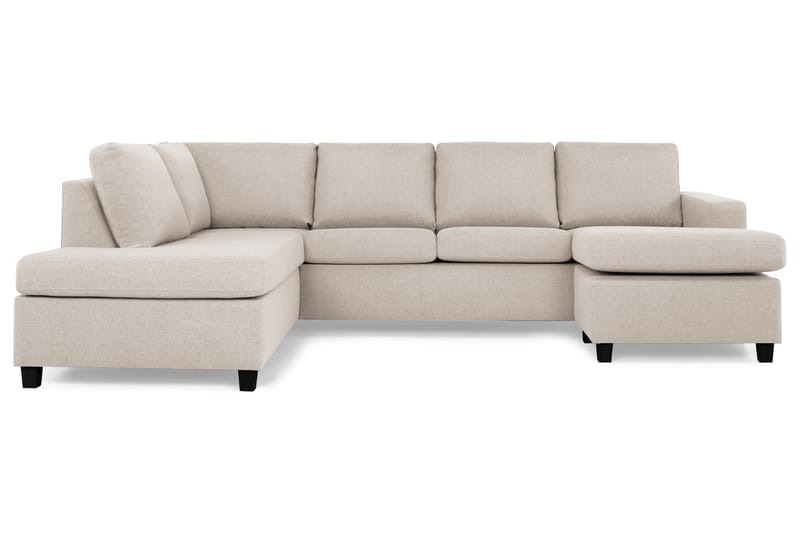 Crazy 4-seters Venstrevendt U-formet Large Sofa med Divan og Sjeselong i Stoff - Beige - Møbler - Sofaer - U-sofa