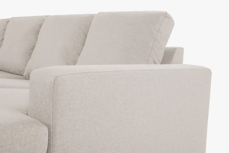 Crazy 4-seters Venstrevendt U-formet Large Sofa med Divan og Sjeselong i Stoff - Beige - Møbler - Sofaer - U-sofa