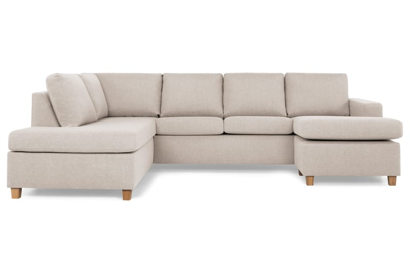 Crazy 4-seters Venstrevendt U-formet Large Sofa med Divan og Sjeselong i Stoff - Beige - Møbler - Sofaer - U-sofa