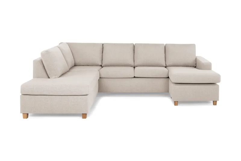 Crazy 4-seters Venstrevendt U-formet Large Sofa med Divan og Sjeselong i Stoff - Beige - Møbler - Sofaer - U-sofa