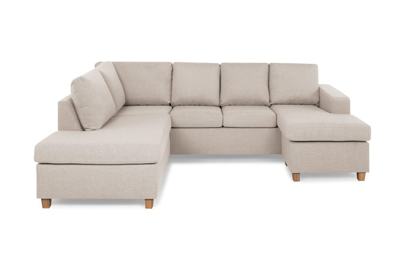 Crazy 4-seters Venstrevendt U-formet Large Sofa med Divan og Sjeselong i Stoff - Beige - Møbler - Sofaer - U-sofa