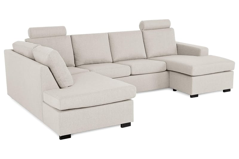 Crazy 4-seters Venstrevendt U-formet Large Sofa med Divan og Sjeselong i Stoff - Beige - Møbler - Sofaer - U-sofa