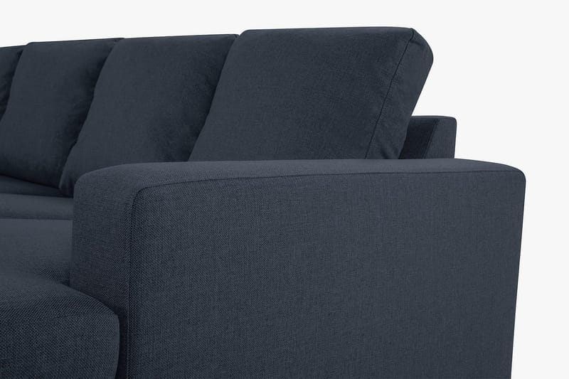 Crazy 4-seters Venstrevendt U-formet Large Sofa med Divan og Sjeselong i Stoff - Blå - Møbler - Sofaer - U-sofa