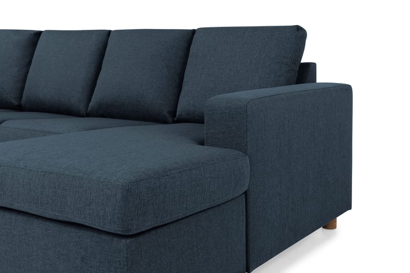 Crazy 4-seters Venstrevendt U-formet Large Sofa med Divan og Sjeselong i Stoff - Blå - Møbler - Sofaer - U-sofa