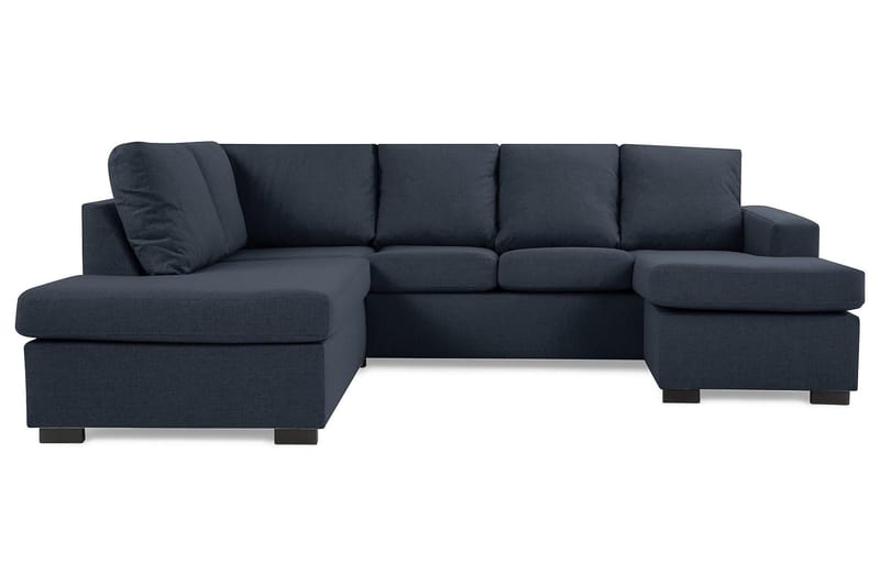 Crazy 4-seters Venstrevendt U-formet Large Sofa med Divan og Sjeselong i Stoff - Blå - Møbler - Sofaer - U-sofa