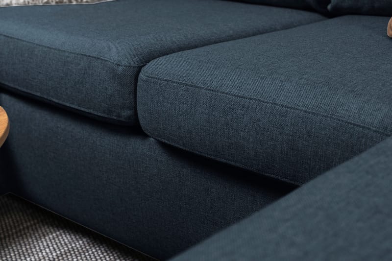 Crazy 4-seters Venstrevendt U-formet Large Sofa med Divan og Sjeselong i Stoff - Blå - Møbler - Sofaer - U-sofa