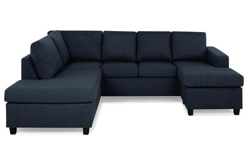 Crazy 4-seters Venstrevendt U-formet Large Sofa med Divan og Sjeselong i Stoff - Blå - Møbler - Sofaer - U-sofa