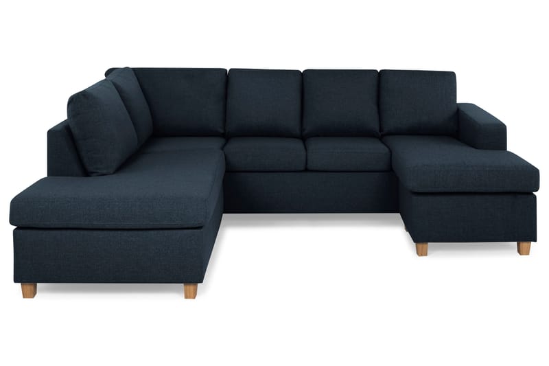 Crazy 4-seters Venstrevendt U-formet Large Sofa med Divan og Sjeselong i Stoff - Blå - Møbler - Sofaer - U-sofa