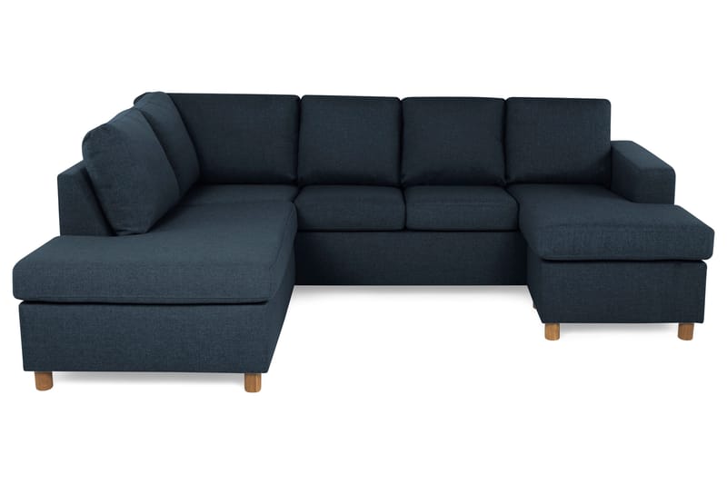 Crazy 4-seters Venstrevendt U-formet Large Sofa med Divan og Sjeselong i Stoff - Blå - Møbler - Sofaer - U-sofa