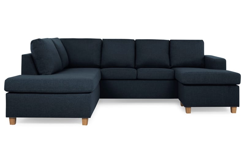 Crazy 4-seters Venstrevendt U-formet Large Sofa med Divan og Sjeselong i Stoff - Blå - Møbler - Sofaer - U-sofa
