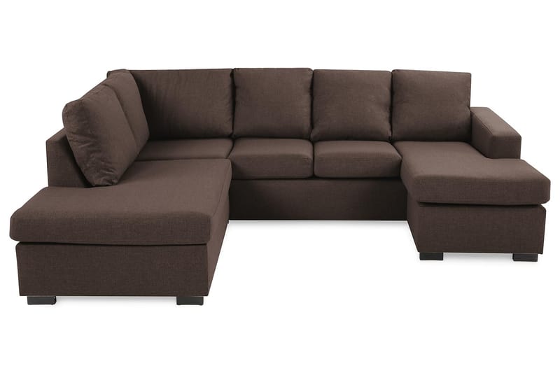 Crazy 4-seters Venstrevendt U-formet Large Sofa med Divan og Sjeselong i Stoff - Brun - Møbler - Sofaer - U-sofa