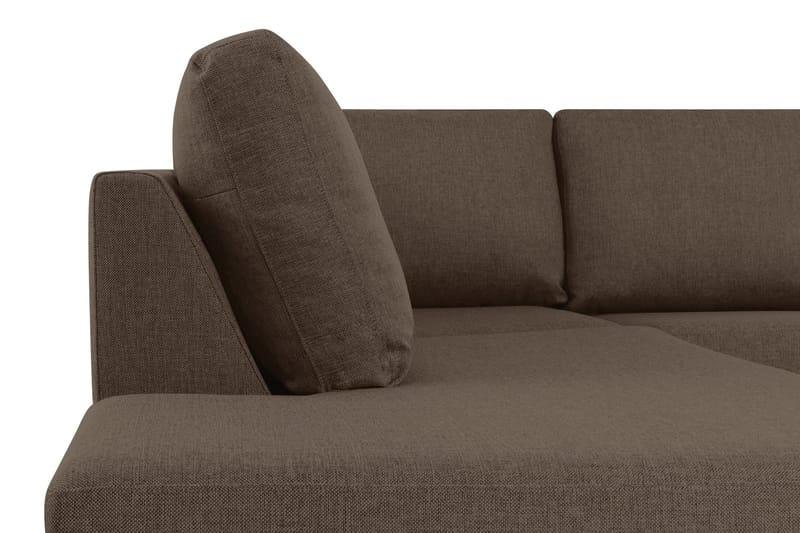 Crazy 4-seters Venstrevendt U-formet Large Sofa med Divan og Sjeselong i Stoff - Brun - Møbler - Sofaer - U-sofa