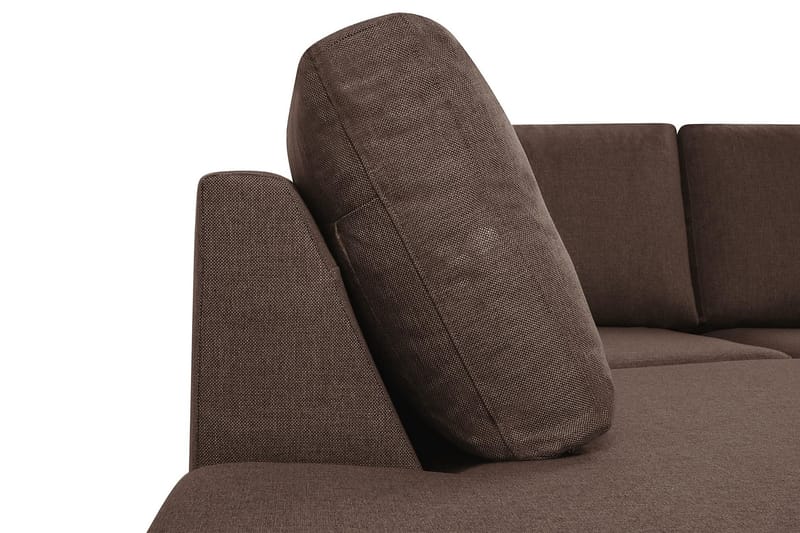 Crazy 4-seters Venstrevendt U-formet Large Sofa med Divan og Sjeselong i Stoff - Brun - Møbler - Sofaer - U-sofa