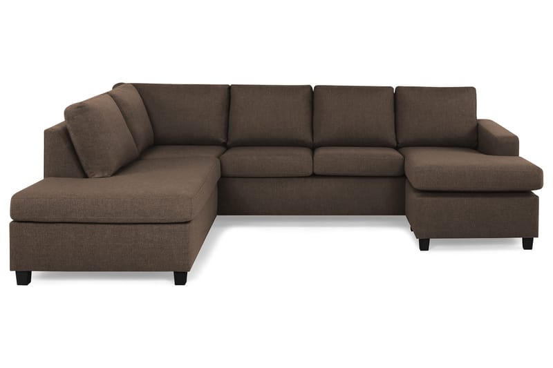 Crazy 4-seters Venstrevendt U-formet Large Sofa med Divan og Sjeselong i Stoff - Brun - Møbler - Sofaer - U-sofa