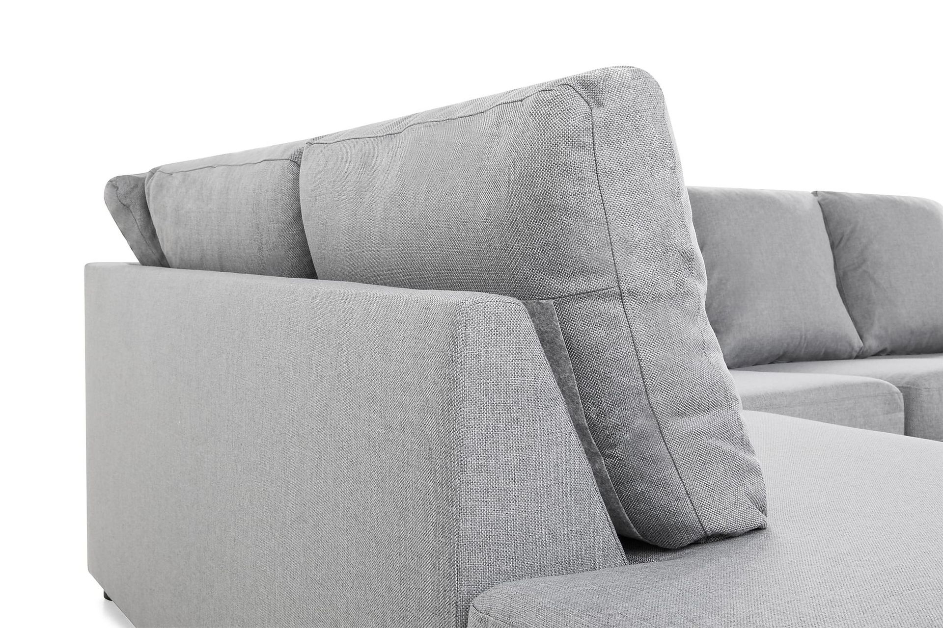 Crazy 4-seters Venstrevendt U-formet Large Sofa med Divan og Sjeselong i Stoff - Grå - Møbler - Sofaer - U-sofa