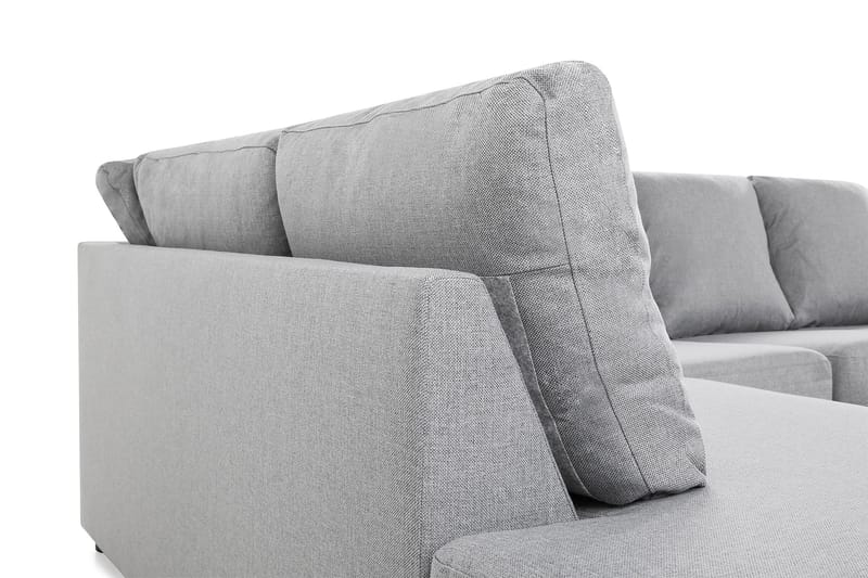 Crazy 4-seters Venstrevendt U-formet Large Sofa med Divan og Sjeselong i Stoff - Grå - Møbler - Sofaer - U-sofa
